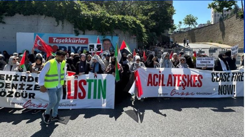 ABD'nin İstanbul Başkonsolosluğu önünde Gazze protestosu